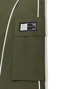 Claim Dot Quần Nam Dây kéo Túi màu trơn Đường phố - xanh quân đội - Xem 8