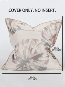 1pc Modern Minimalist Jacquard Plant Pattern Decorative Pillow Cover, Suitable For Sofa, Living Room, Bedroom, 45cm*45cm, 17.7inch*17.7inch, Home Decor, Room Decor, Office Decor, Living Room Decor (No Pillow Insert) - Multicolor - View 2