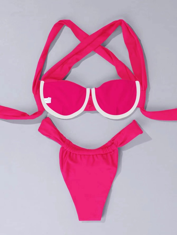 SHEIN Swim Chicsea Sexy Eenkleurig Bikini top Ruches SHEIN Nederland