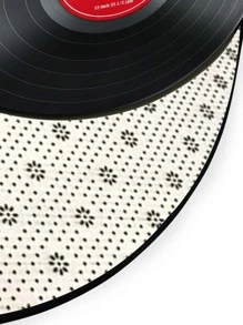 1pc Record Design Round Floor Rug, Modern Fabric Floor Mat For Household - Multicolor - View 5