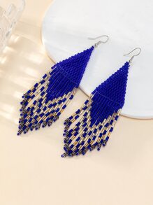 1雙純手工編織波西米亞風格彩色串珠耳環帶圖案圖案適合女士 - 彩色 - 查看 1