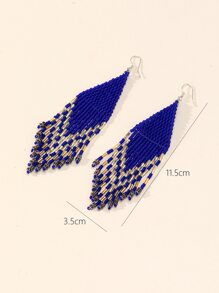 1雙純手工編織波西米亞風格彩色串珠耳環帶圖案圖案適合女士 - 彩色 - 查看 3