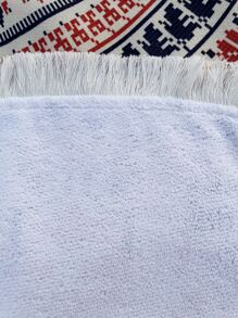 Swim Vcay Allover Print Tassel Trim Beach Blankets - Multicolor - View 2