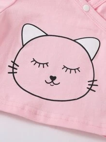 Baby Cartoon Graphic Footed Sleepwear Set - Multicolor - View 4