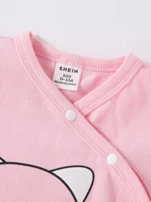 Baby Cartoon Graphic Footed Sleepwear Set - Multicolor - View 5