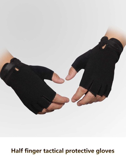 1pair Adult Half-finger Sports Gloves For Outdoor Cycling, Mountaineering, Training And Fitness
