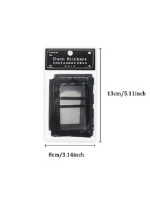 15入組字母圖案現代黑色邊框印花貼花適用於學校 - 彩色 - 查看 3