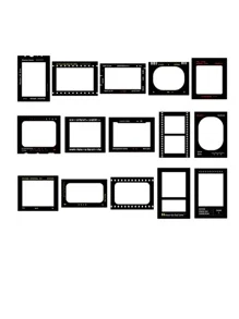 15入組字母圖案現代黑色邊框印花貼花適用於學校 - 彩色 - 查看 4