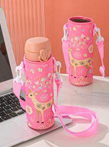 1入組鹿圖案水瓶套 - 粉色 - 查看 1