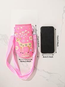 1入組鹿圖案水瓶套 - 粉色 - 查看 4