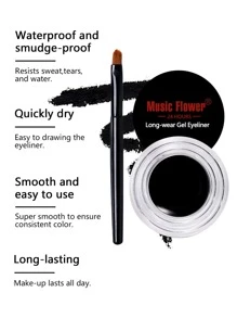 آيلاينر يدوم طويلا ضد للماء ليس من السهل إزالة ماكياج غير لامع - الأسود - مشاهدة 4