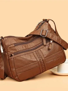 Túi Crossbody Nữ Sọc ca rô - màu nâu - Xem 2