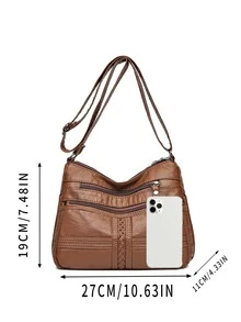 Túi Crossbody Nữ Sọc ca rô - màu nâu - Xem 3
