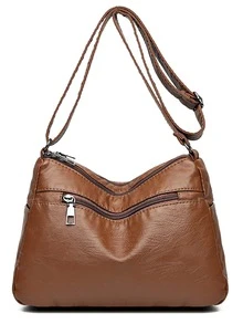 Túi Crossbody Nữ Sọc ca rô - màu nâu - Xem 5