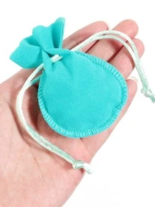 10 Chiếc Túi Đựng Trang Sức Màu Xanh Bạc Hà, Đơn Giản Polyester Thiết Kế Dây Rút Trang Sức Túi Đựng Trang Sức Cho Đám Cưới, Đảng - Màu xanh ngọc - Xem 2