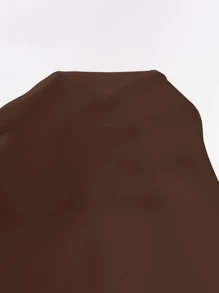 SHEIN SXY 字母貼布十字交叉吊帶短上衣 - 巧克力棕 - 查看 5