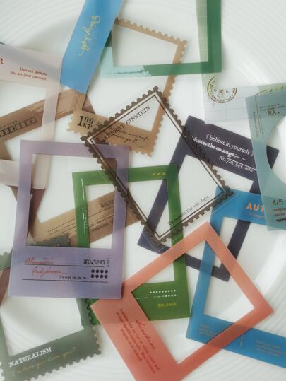 15入組混合圖案現代幾何框架印花貼花適用於學校