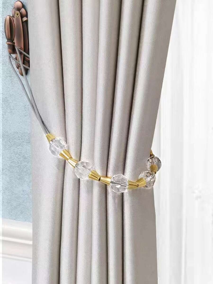 1 abrazadera de cortina de PMMA, correa de cortina de decoración de cuentas moderna para el hogar - Gris - Ver 1