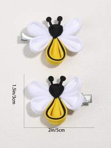 2pcs/pack Cute Bee Design Girls' Hair Clip/headband/kids Hair Accessories For Spring - Multicolor - View 6