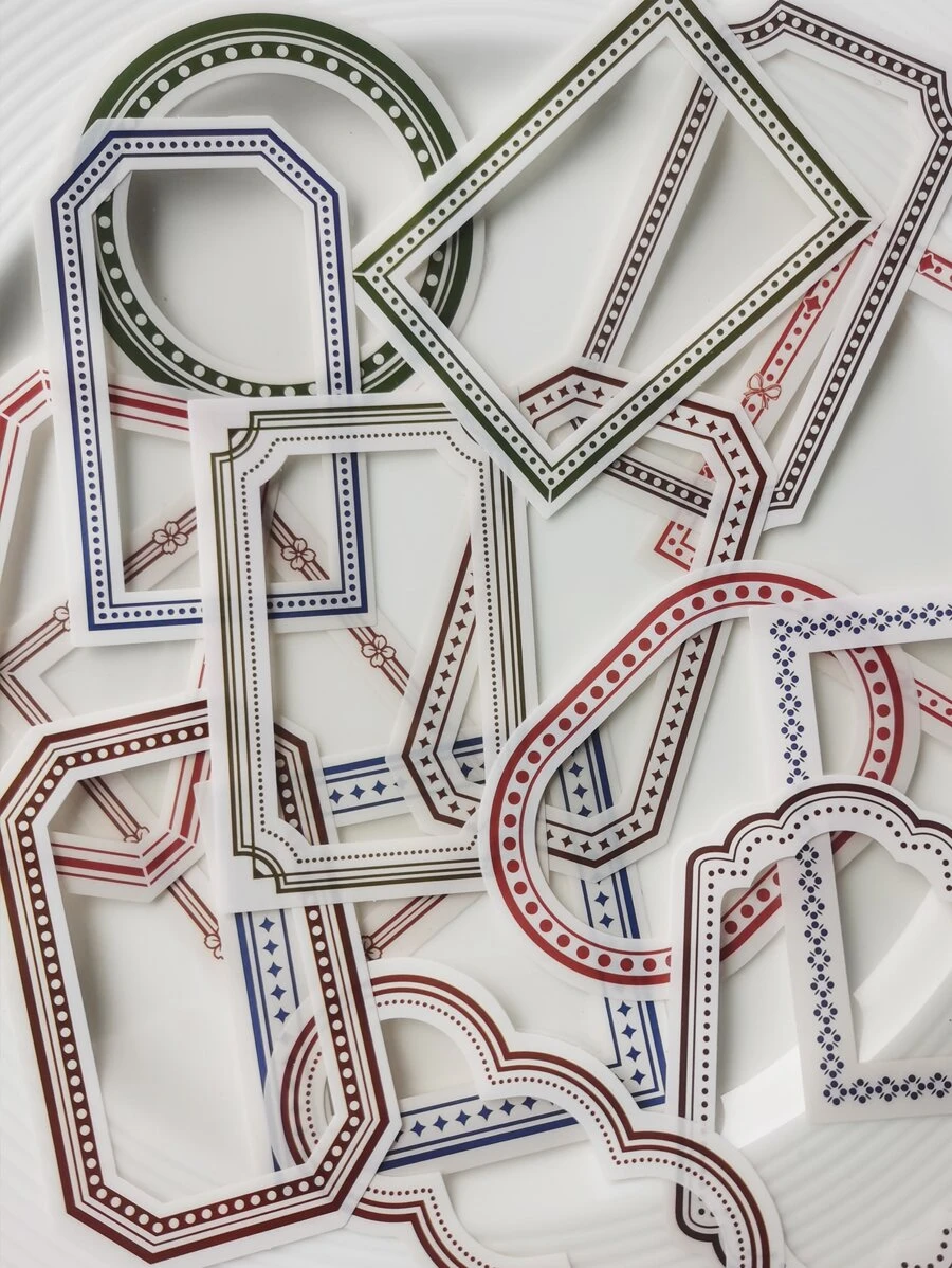 15入組框架设计現代幾何框架印花貼花適用於學校 - 彩色 - 查看 1