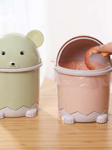 1 hộp lưu trữ túi rác thiết kế hình gấu hoạt hình - Hồng - Xem 3