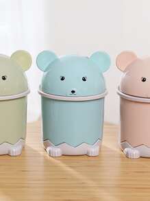 1 hộp lưu trữ túi rác thiết kế hình gấu hoạt hình - Hồng - Xem 4