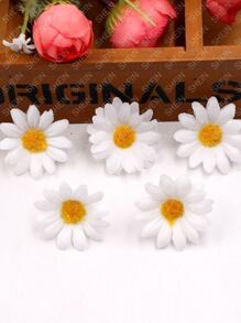 50/100/500 件渐变橙色迷你雏菊花头，逼真的人造花，适用于婚礼派对家居装饰、发夹和头饰 DIY 配饰礼物生日毕业、秋季装饰、秋季 - 白色 - 查看 4