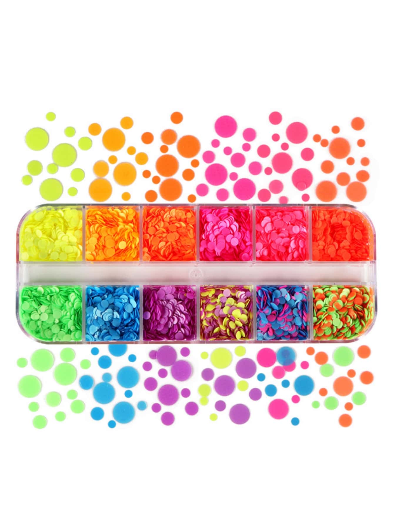 1盒圓形美甲飾品 - 彩色 - 查看 1