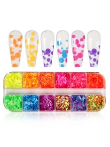 1盒圓形美甲飾品 - 彩色 - 查看 2