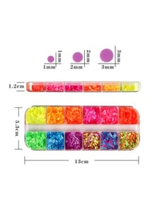 1盒圓形美甲飾品 - 彩色 - 查看 3