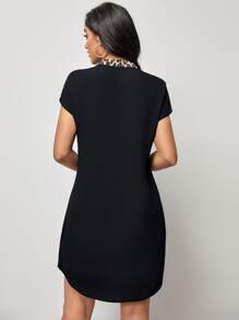 SHEIN LUNE Đầm In hoa Báo Giải trí - màu đen - Xem 2