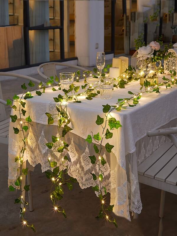 1pc 2.3M/5M/10M Artificial Ivy Climbing Creeper Vine Decorative String Lights For Weddings And Festivals