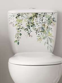 1 decal nắp bồn cầu họa tiết lá - màu xanh lá - Xem 1