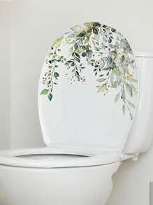 1 decal nắp bồn cầu họa tiết lá - màu xanh lá - Xem 3