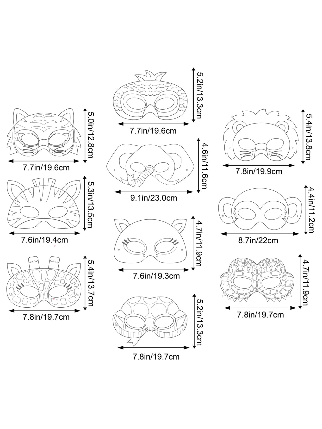 10pcs Cartoon Animal Design Photobooth Prop, Modern Paper Photo Booth Accessory For Party