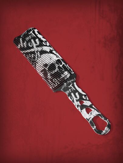 Grunge Punk Skeleton Pattern Comb