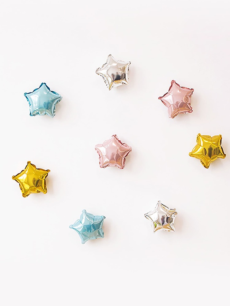 40 个 5 英寸迷你五角星铝箔气球，星形装饰，适用于背景墙、生日派对、周年庆典、生日快乐 - 彩色 - 查看 5