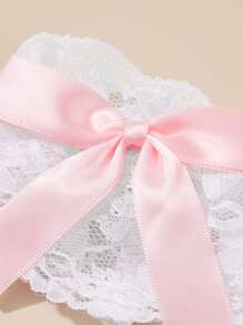 ROMWE Kawaii Bow Decor Ruffle Design Fake Cuffs Valentines