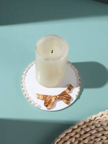 1pc ABS Candle Holder, Modern Bow Decor Candle Holder For Home - Multicolor - View 1