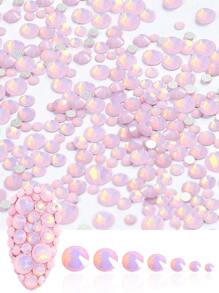 1袋平底玻璃美甲鑽石,用於diy美甲裝飾 - 粉色 - 查看 1