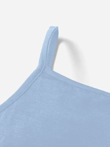 SHEIN Leap Crew 嬰兒素色吊帶連體短褲 - 淺藍色 - 查看 3