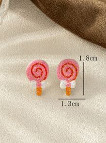 棒棒糖耳釘 - 彩色 - 查看 3