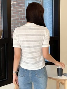 DAZY 純色圓領t恤 - 米色 - 查看 8