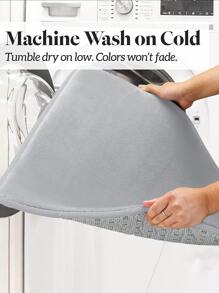 1pc Polyester Bath Rug, Modern Grey Toilet Mat For Bathroom - Light Grey - View 4