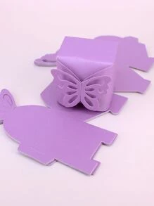 10入組紙質禮盒現代蝴蝶裝飾禮盒適合家庭派對 - 紫色 - 查看 5