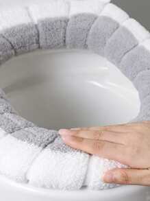 1入組雲朵刺繡廁所座位現代滌綸馬桶座套 - 灰色 - 查看 9