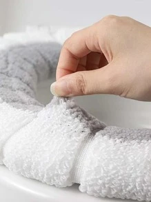 1入組雲朵刺繡廁所座位現代滌綸馬桶座套 - 灰色 - 查看 3