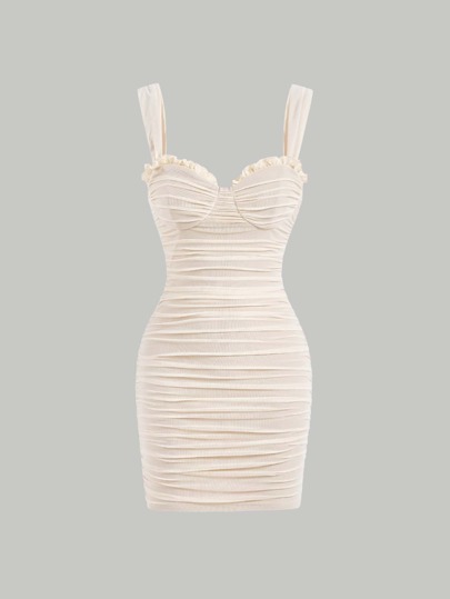 SHEIN MOD Vestido de tirantes bustier ribete fruncido fruncido