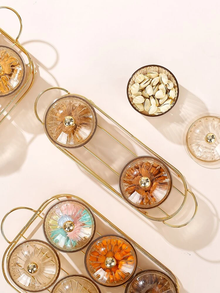 1set PS Snack Tray, Minimalist Snack Tray With Rack For Home