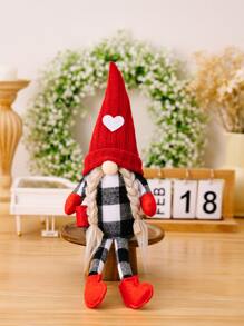 1pc Polyester Gnome Decoration, Modern Heart Decor Gnome Ornament For Home - Multicolor - View 1